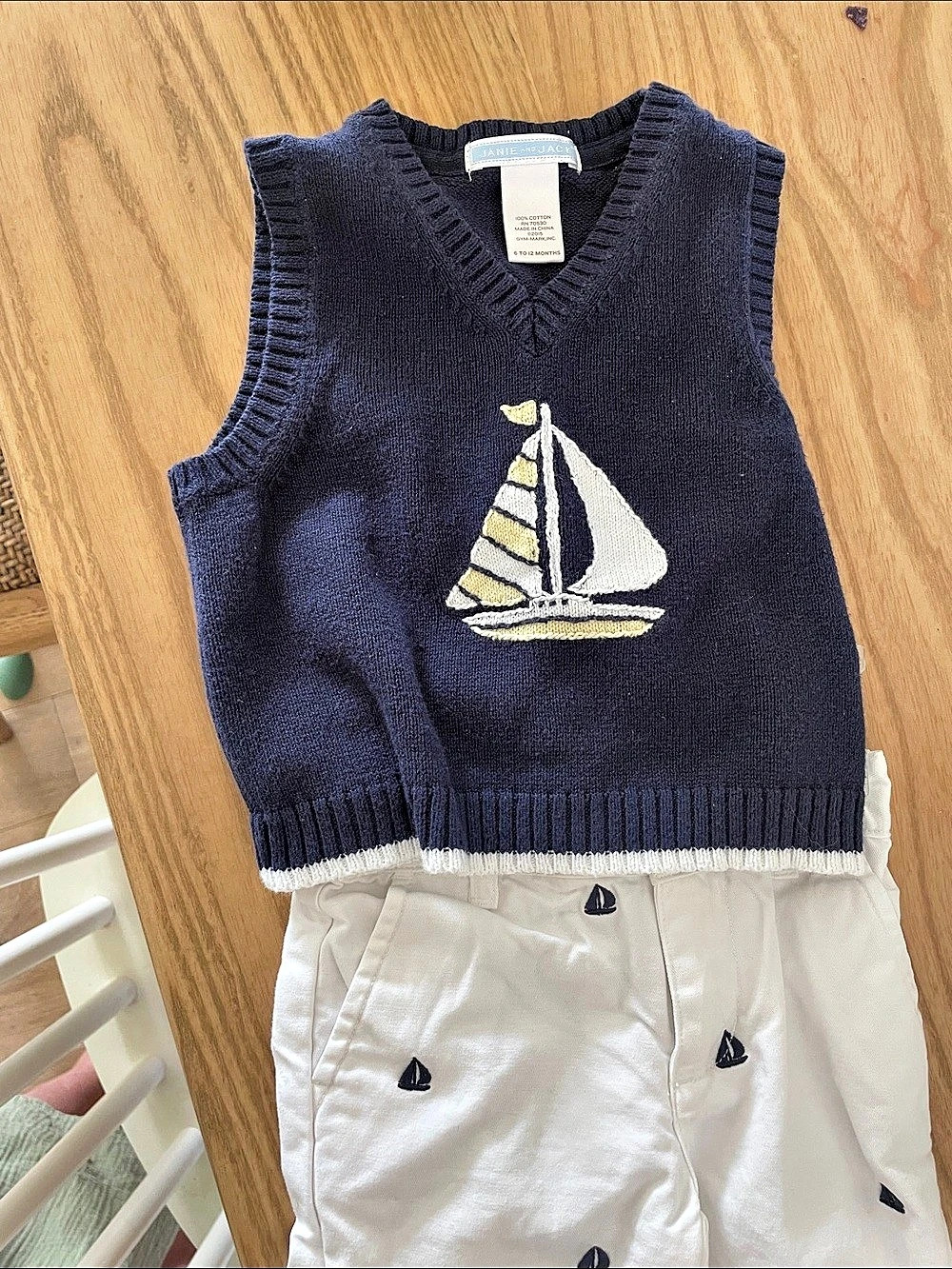 Janie and Jack Sailboat Sweater Vest and Pant Set